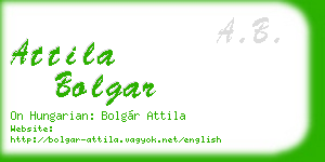 attila bolgar business card